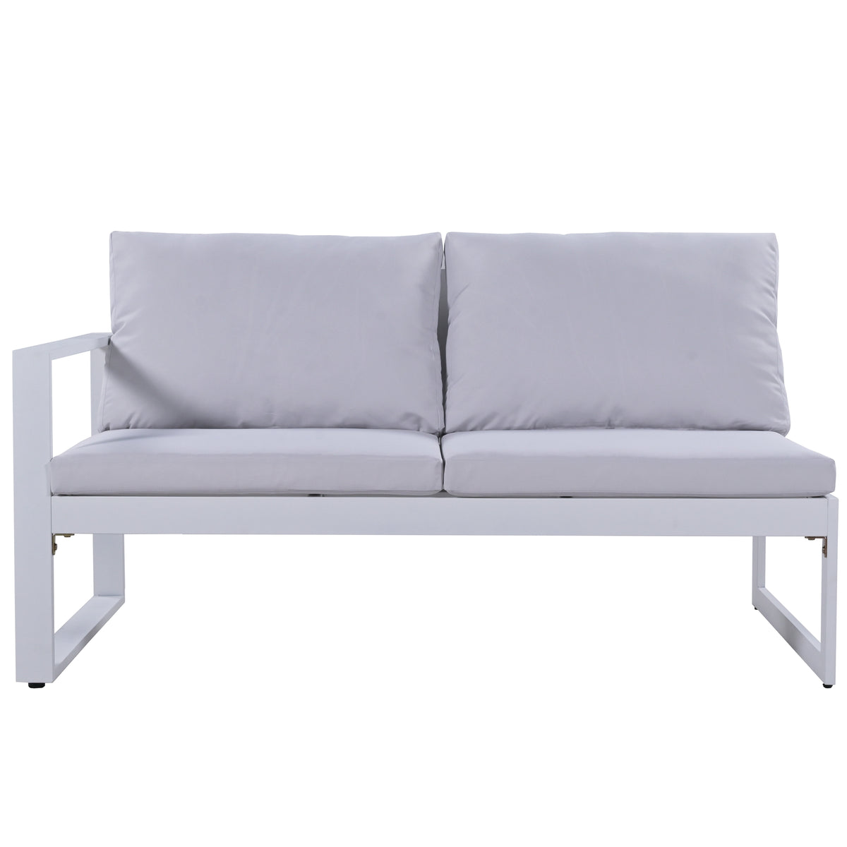 Industrial Style Outdoor Sofa Combination Set with 2 Love Sofa, 1 Single Sofa, 1 Table, 2 Bench T582