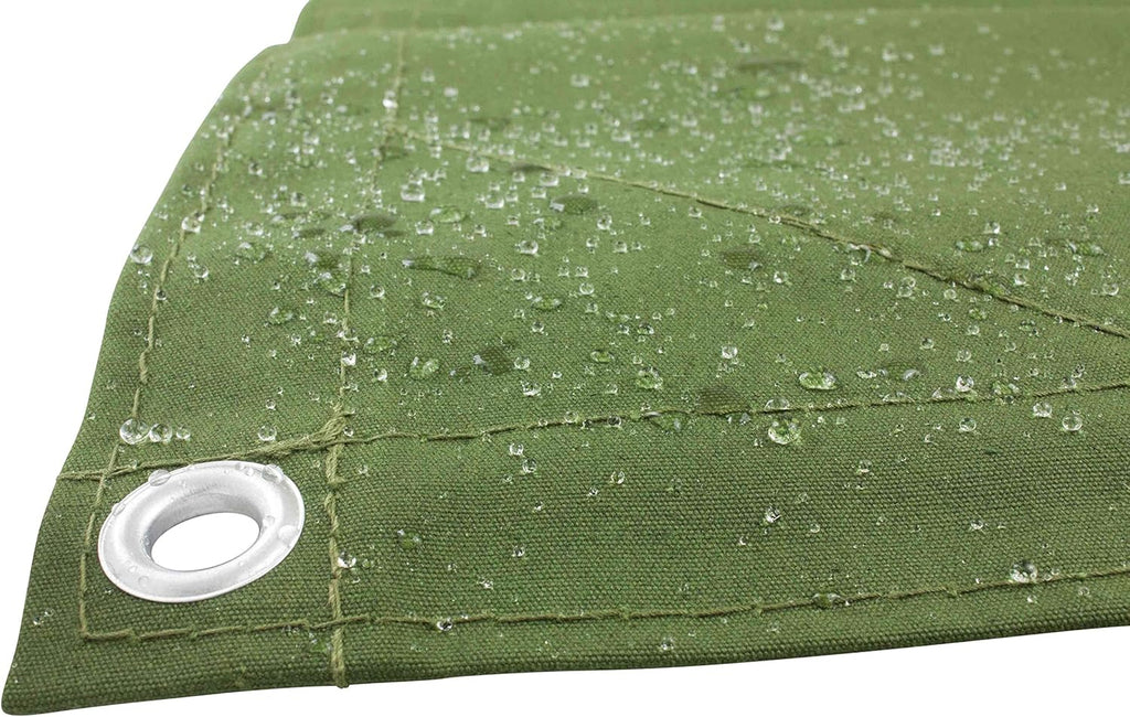 Green Canvas Tarp 12oz Water Resistant 12' x 20' Pack of 2 Z2280