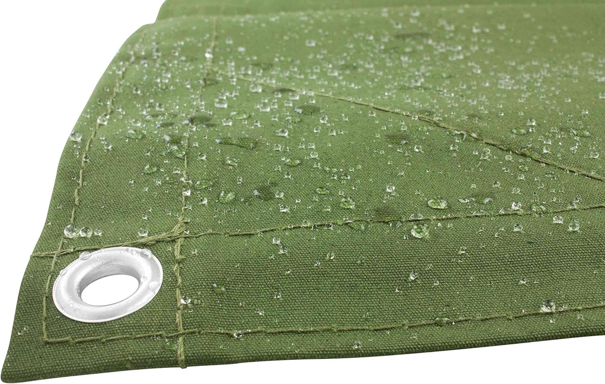 Green Canvas Tarp 12oz Water Resistant 12' x 20' Pack of 2 Z2280