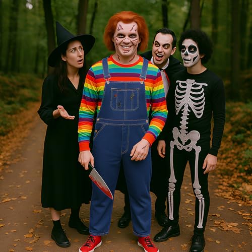 10 Pcs Halloween Costume Accessories Rainbow Long Sleeve Overalls I470213