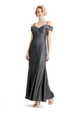 Gray Sleeveless Maxi Fit + Flare Formal Dress J7702