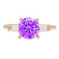 18k Yellow Gold Amethyst Three-Stone Ring L334289