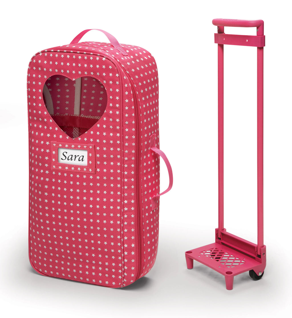 Pink Doll Travel Trolley and Carrier with Bed and Bedding O981744