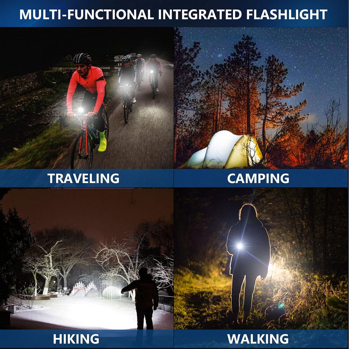 Rechargeable LED Tactical Flashlight, 10000 Lumens, 5 Modes, Zoomable, Waterproof N756220