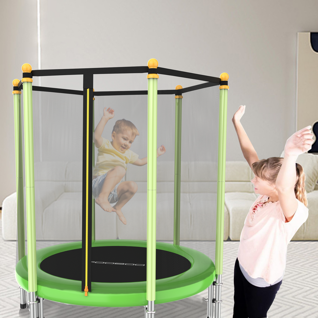 55" Kids Trampoline with Safety Enclosure Net E319