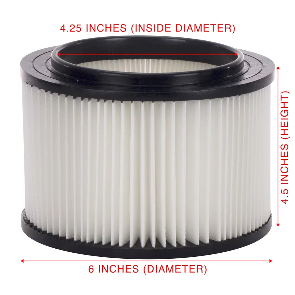 4 Pack Replacement Filters for 3 to 4 Gallon Wet/Dry Vacs D63290
