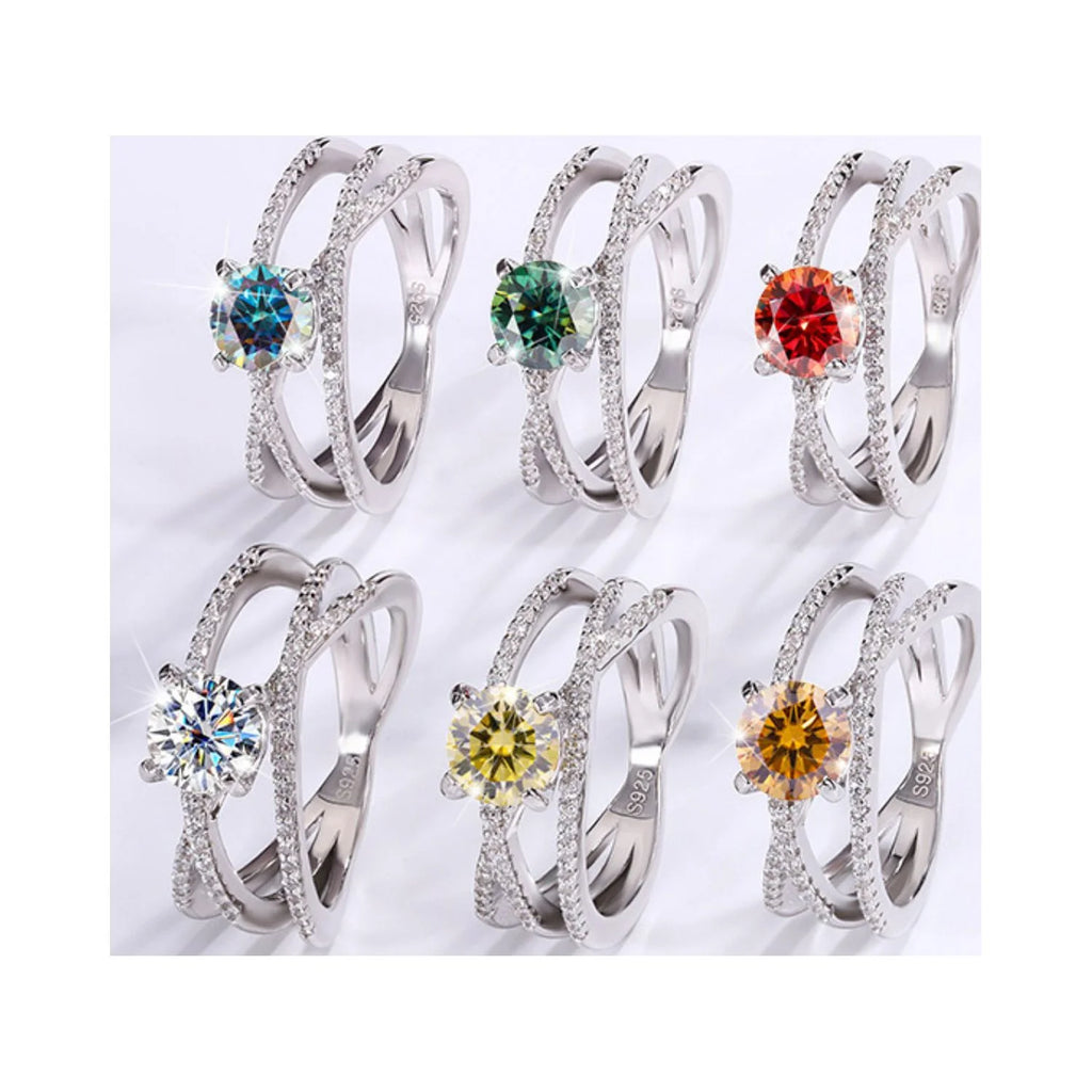 925 Sterling Silver Moissanite Engagement Ring R939