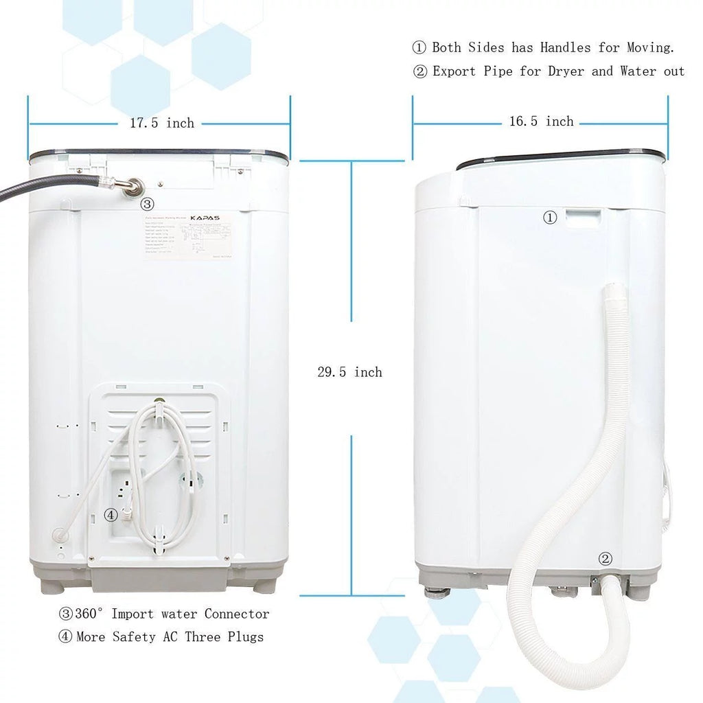 Compact Washing Machine with 8 lbs Capacity Top Load Tub Washer W7357