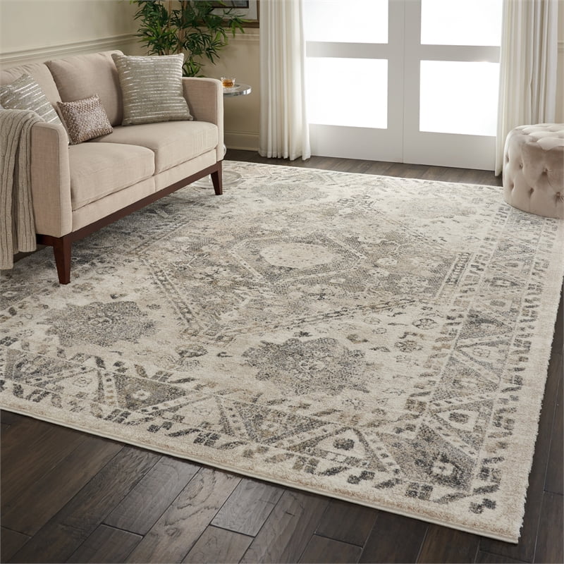Cream Grey Area Rug R8322