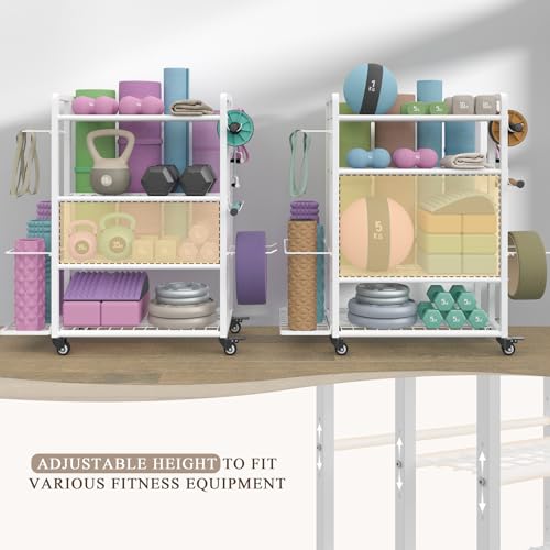 4-Tier Dumbbell Rack with Wheels and Hooks G90781