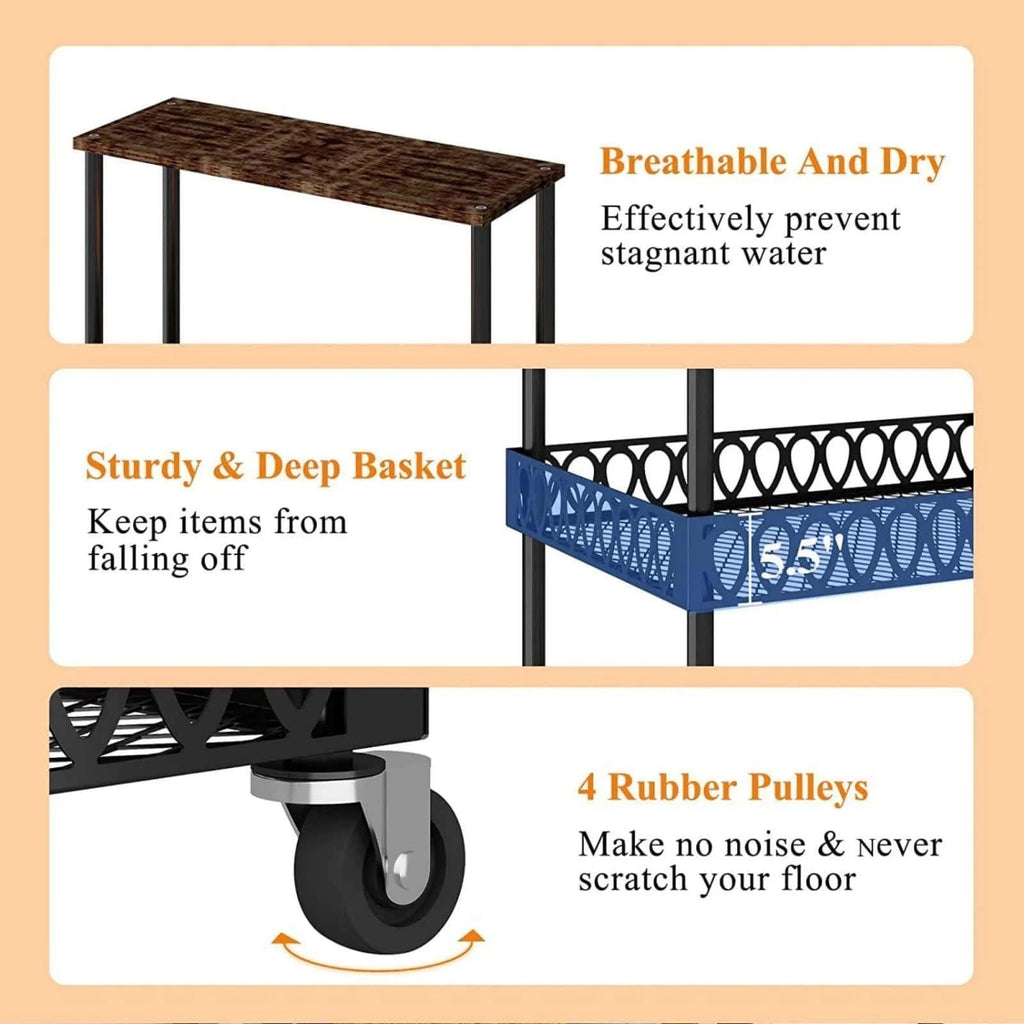 4-Tier Kitchen Bakers Rack with Wheels X128579