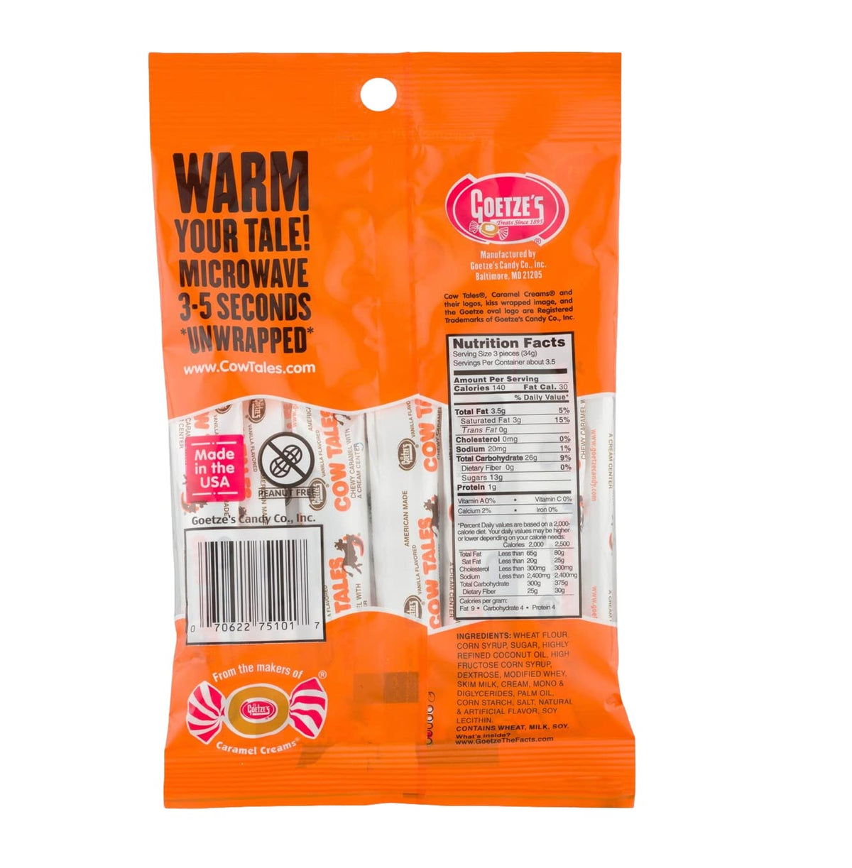Caramel Creams, Cow Tales Minis, Peanut Free Candy O516744