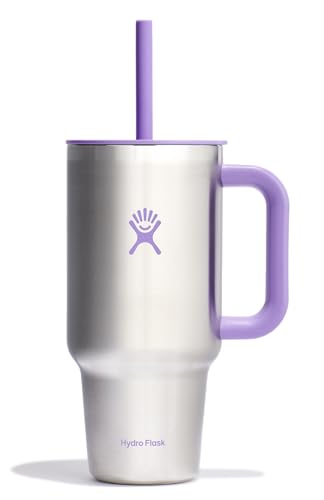 40 Oz Insulated Stainless Steel Travel Tumbler with Handle Lid and Straw T34481