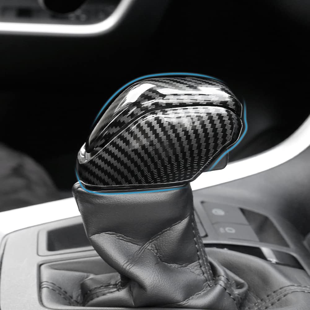 Carbon Fiber Auto Gear Shift Knob Cover Sticker Trim Z446