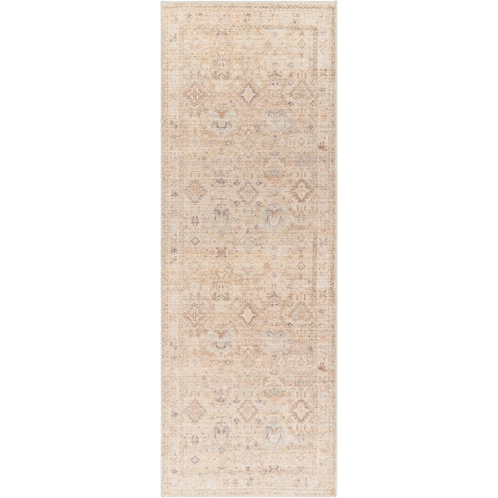 Cream Medallion Runner Area Rug T94530