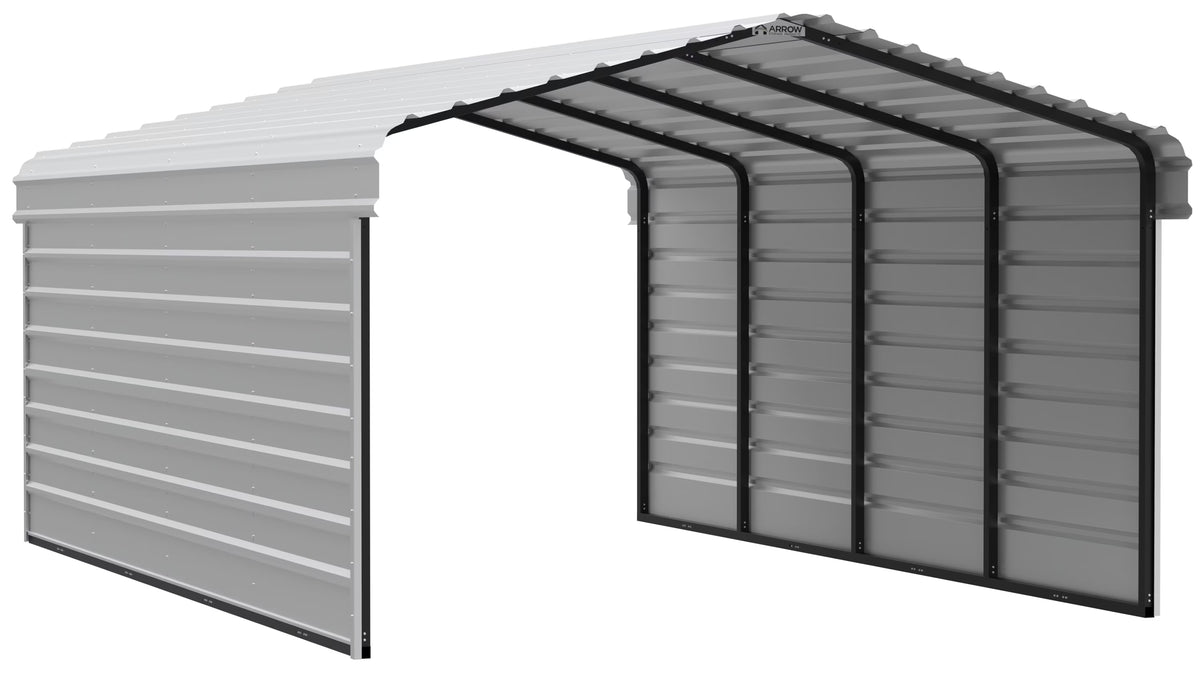 Galvanized Steel Carport Kit, 12' x 20' x 7' D558973