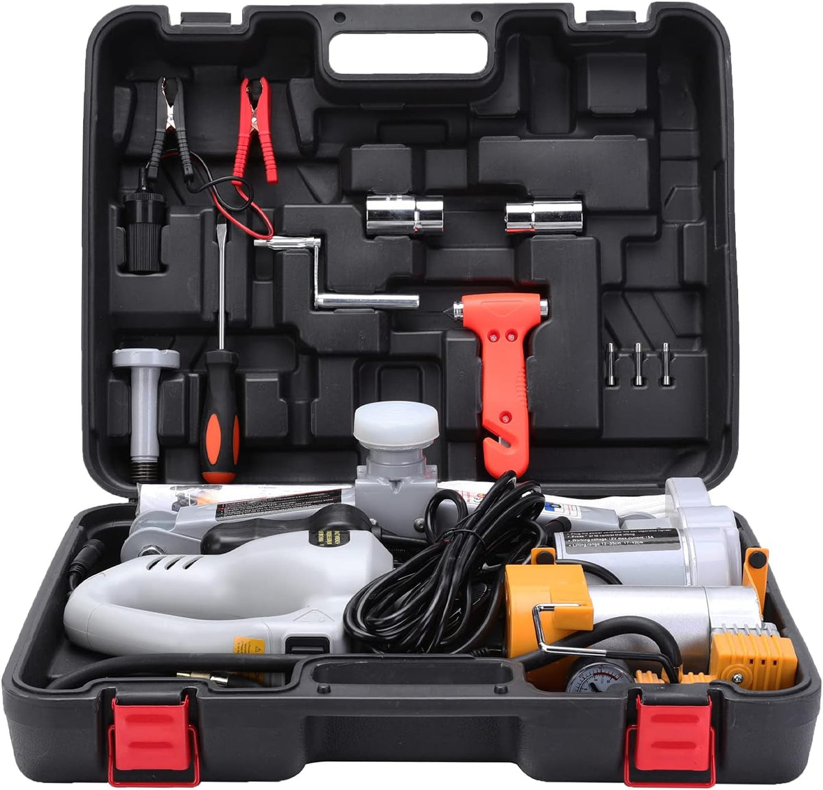 Electric Car Jack Kit 3 Ton with Power Impact Wrench and Inflator Y656279