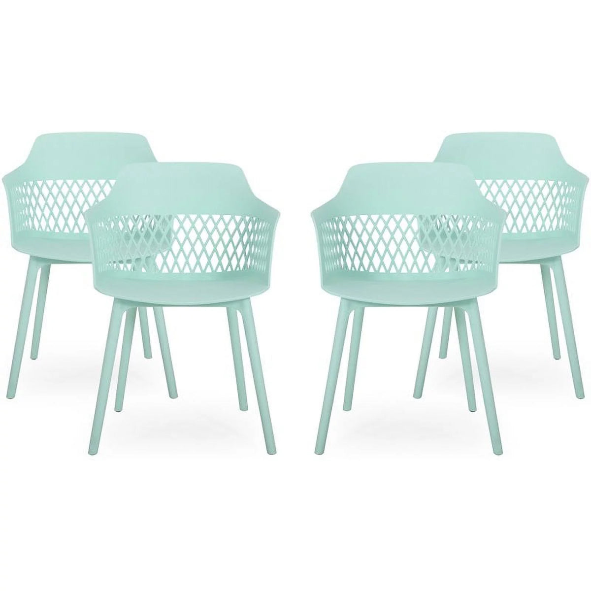 Mint Plastic Patio Dining Arm Chair Set of 4 N531527