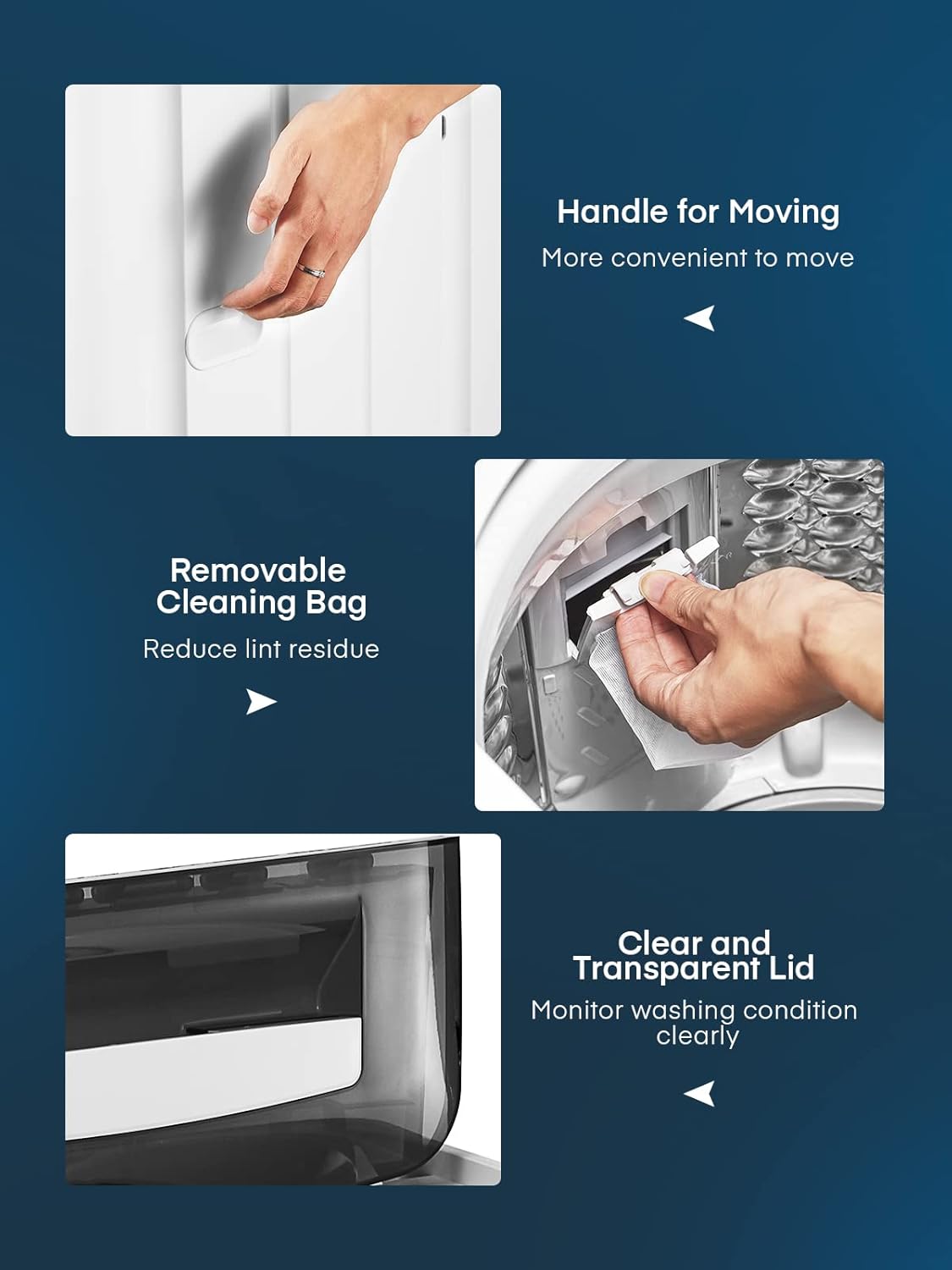 Portable Top Load Washing Machine 1.5 Cu.Ft 11lbs Capacity 8 Programs 10 Water Levels Z826077