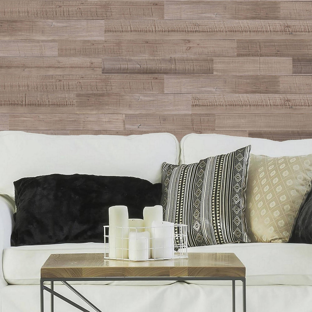 Reclaimed Peel & Stick Solid Wood Wall Paneling M494395