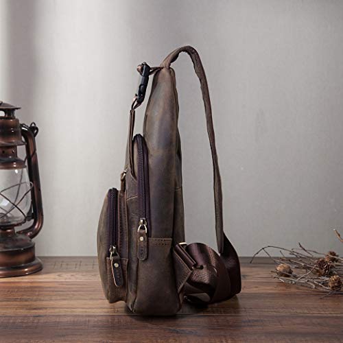 Men Casual Crossbody Chest Sling Bag Leather E144049