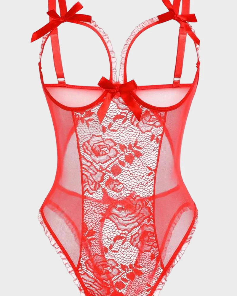 Crotchless Lace Mini Bodysuit E7856