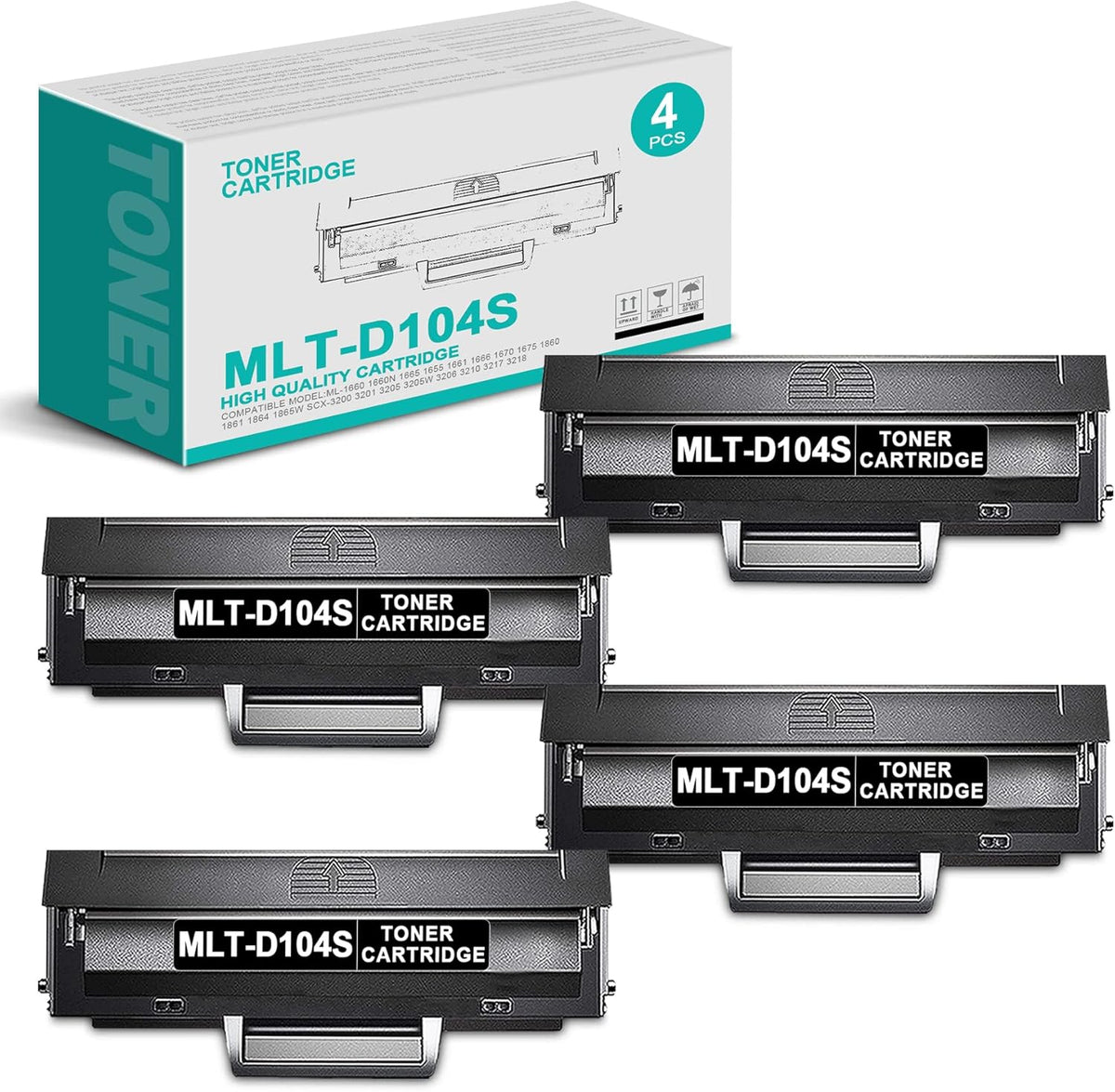 4 Pack Black Toner Cartridge O5335