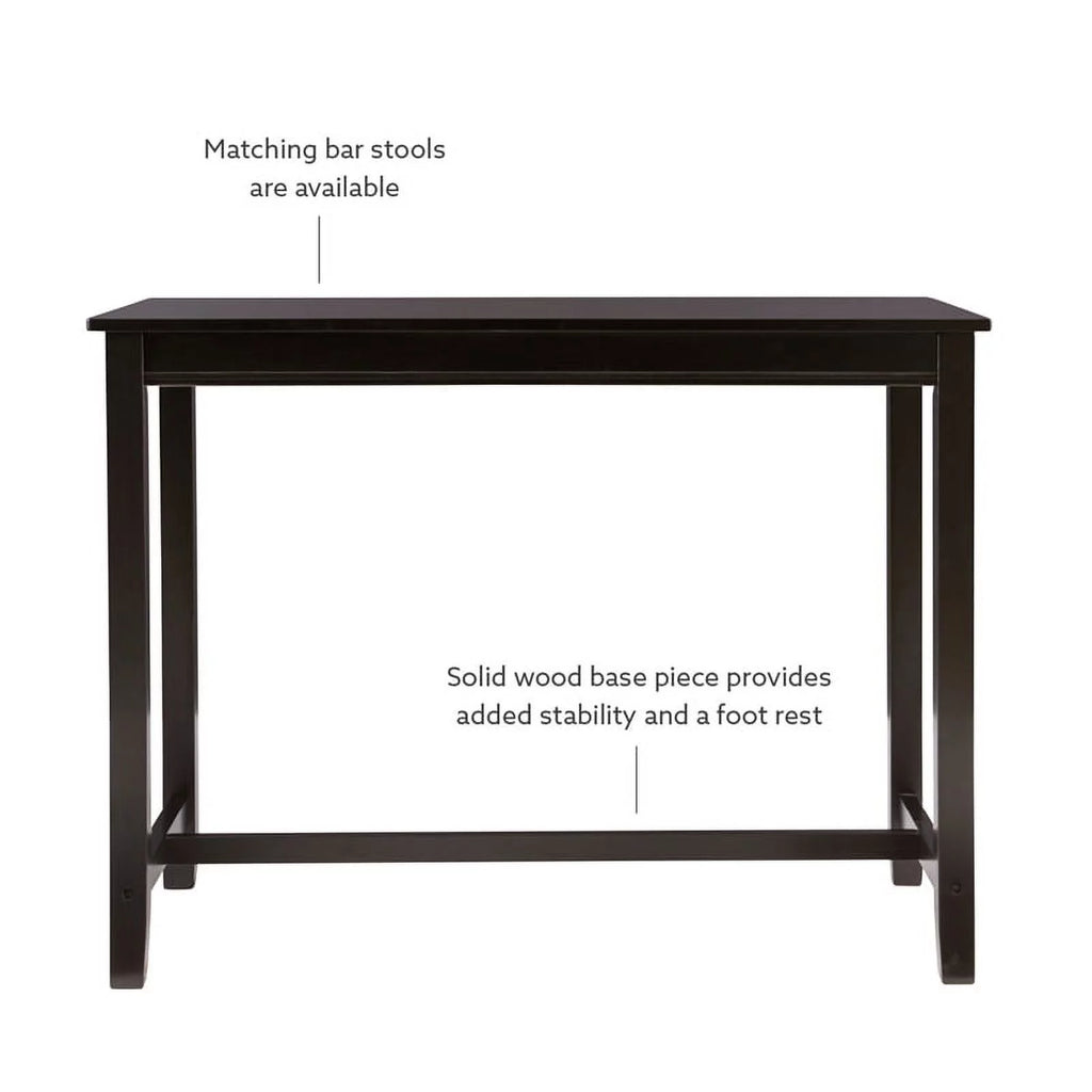 36" Wood Counter Height Pub Table in Black C866