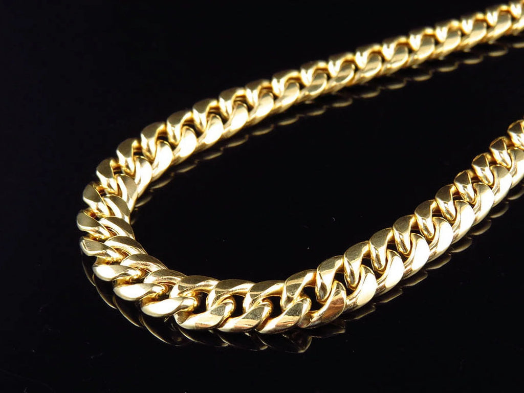 10K Yellow Gold Miami Cuban Link Chain Necklace 24-30" D821