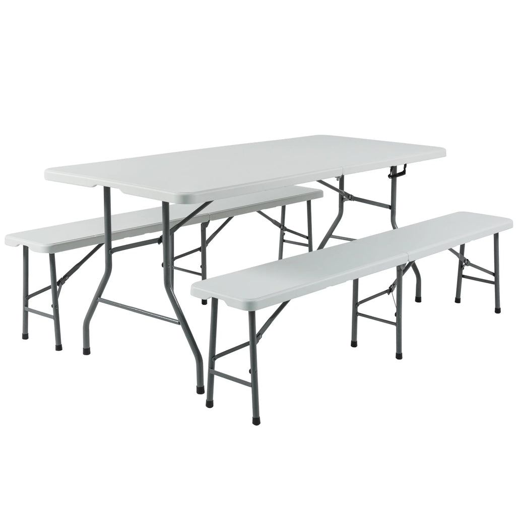 3 Pieces 6ft Portable Folding Picnic Table with Bench X15831