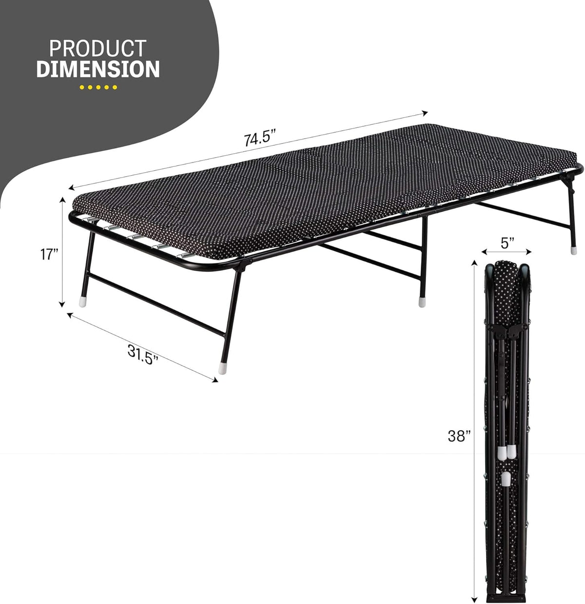 Folding Bed with Memory Foam Mattress and Carrying Bag Z816