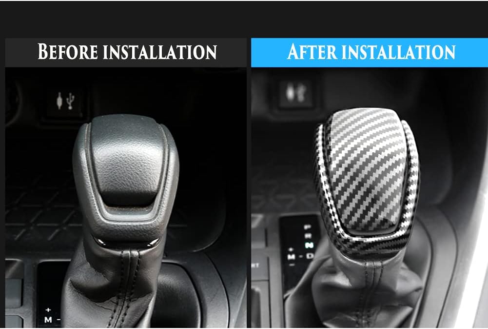 Carbon Fiber Auto Gear Shift Knob Cover Sticker Trim Z446