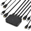 HDMI KVM Switch 4 Port with 4 HDMI Cables, 3 USB 2.0 Hub, 4K@30Hz Q2874