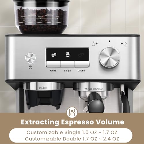20 Bar Espresso Machine with Grinder & Milk Frother K554285