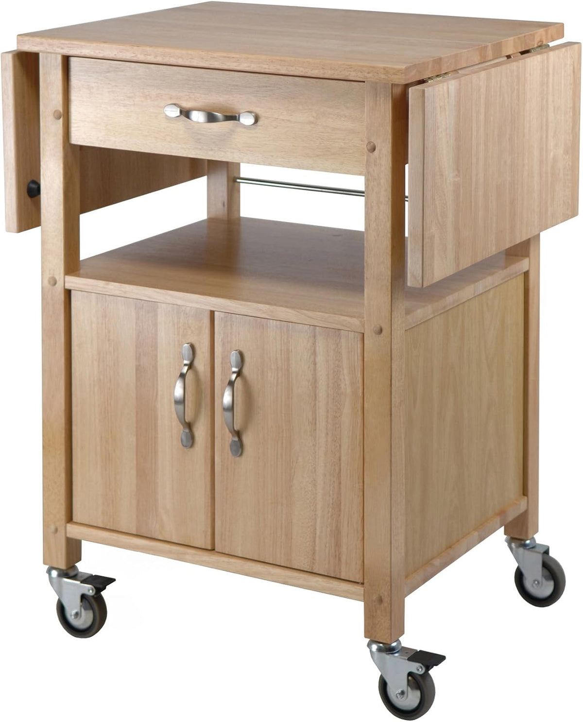 Wood Drop-Leaf Kitchen Cart B417636
