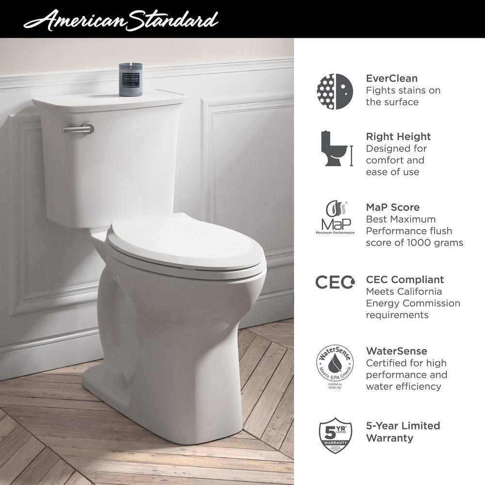 White Tall Height 2-Piece 1.28 GPF Single Flush Elongated Toilet with Seat B5629