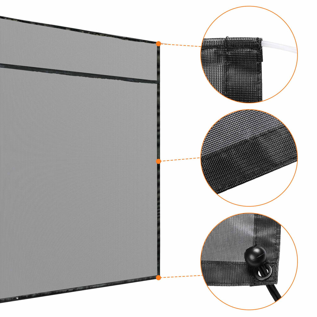 6x10' RV Awning Sun Shade Screen Black Mesh D50735