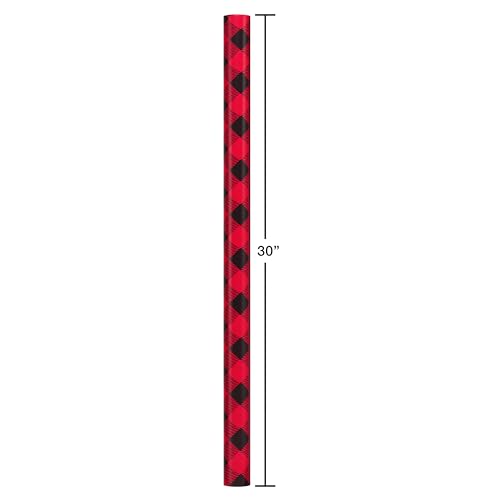 Red and Black Christmas Wrapping Paper Set with Cut Lines B198883