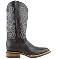 Mens French Embroidered Square Toe Mid Calf Boots Z447