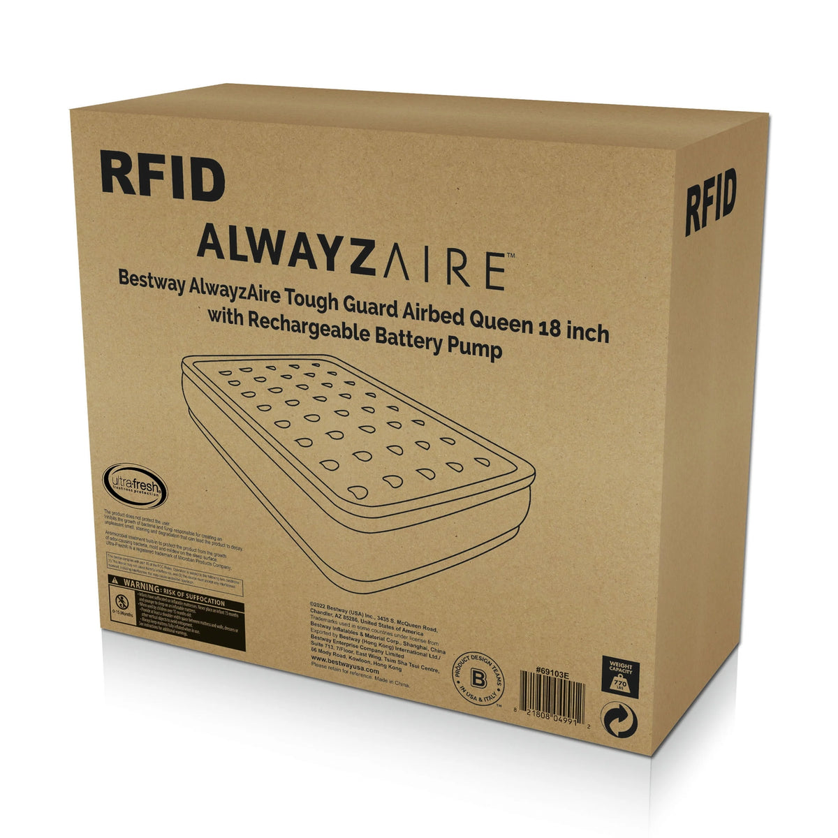 Queen Air Mattress with Rechargeable Pump Y347