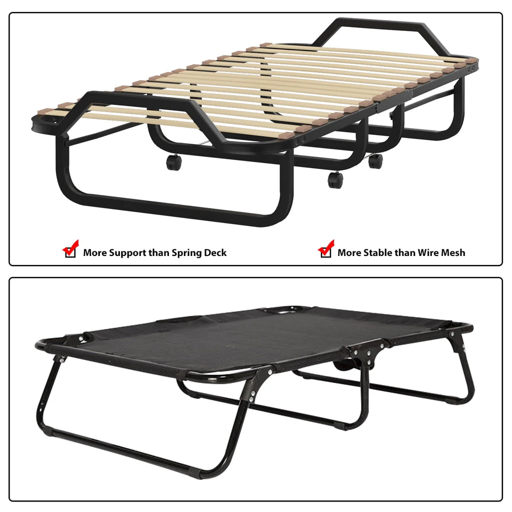 Folding Bed with Memory Foam and Metal Frame D69362