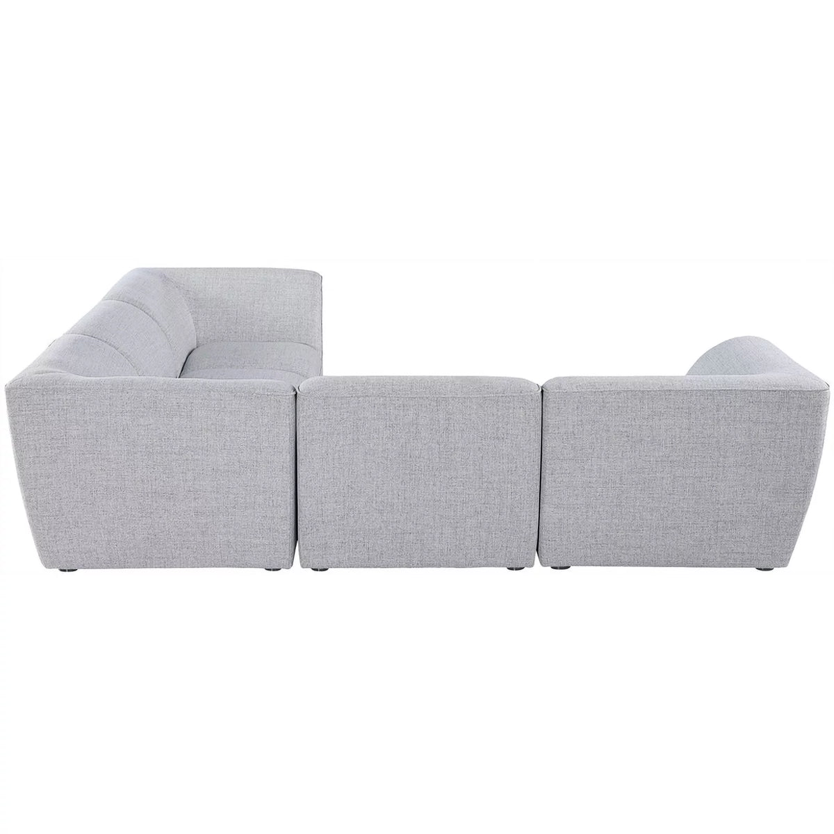 Grey Linen Textured Modular Sectional L25988