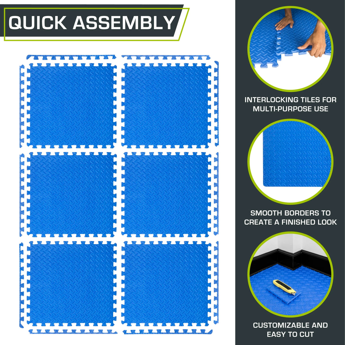 1/2 Thick EVA Foam Interlocking Exercise Mat A725