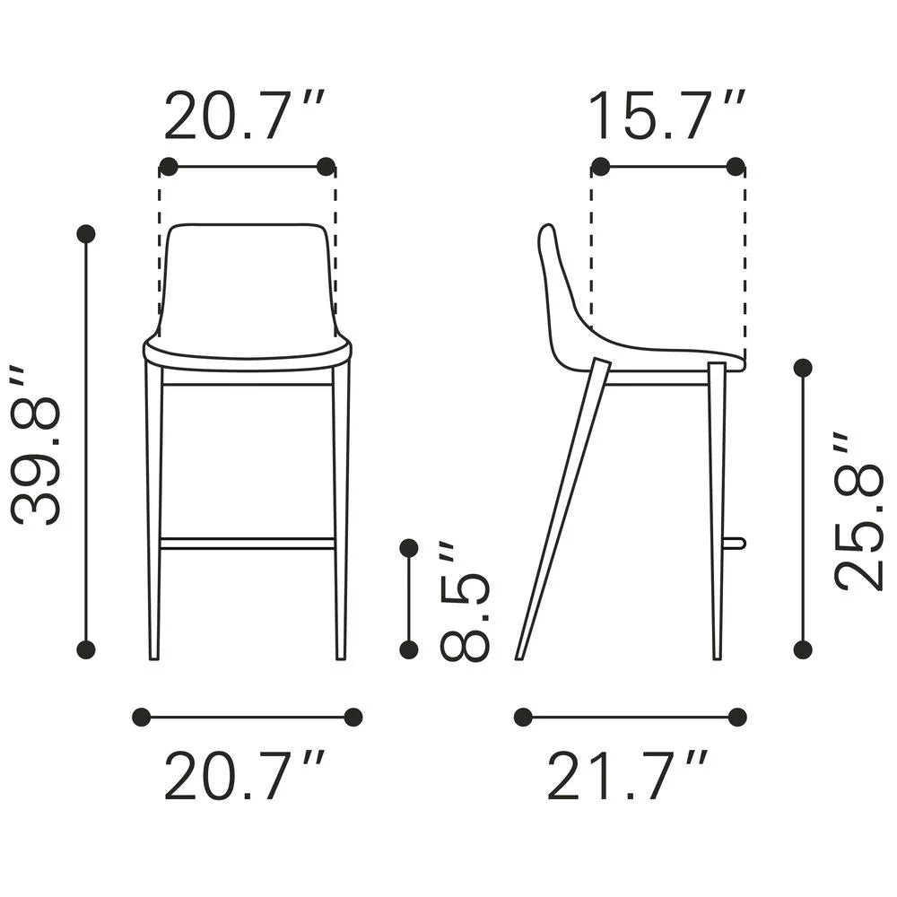 Gray Walnut Counter Chair Set of 2 F4019