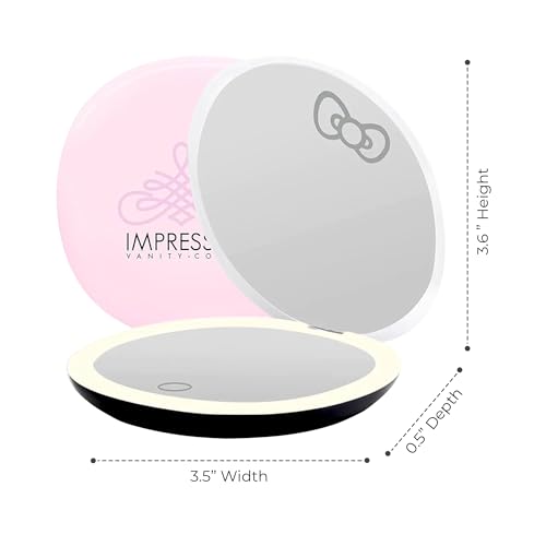 White Compact Mirror with Light O192087