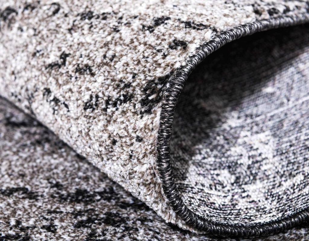 Dark Gray / Ivory 6' 1" x 9' Rectangle Area Rug A5936