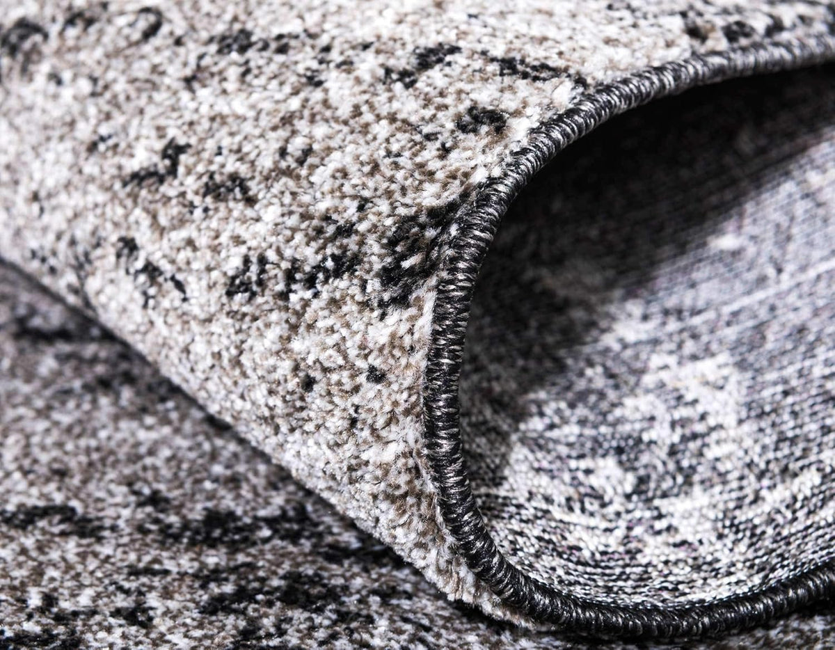 Dark Gray / Ivory 6' 1" x 9' Rectangle Area Rug A5936