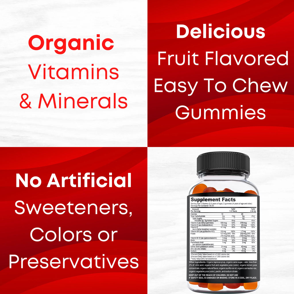 Organic Kids Multivitamin Gummies, 60 Count Q8965