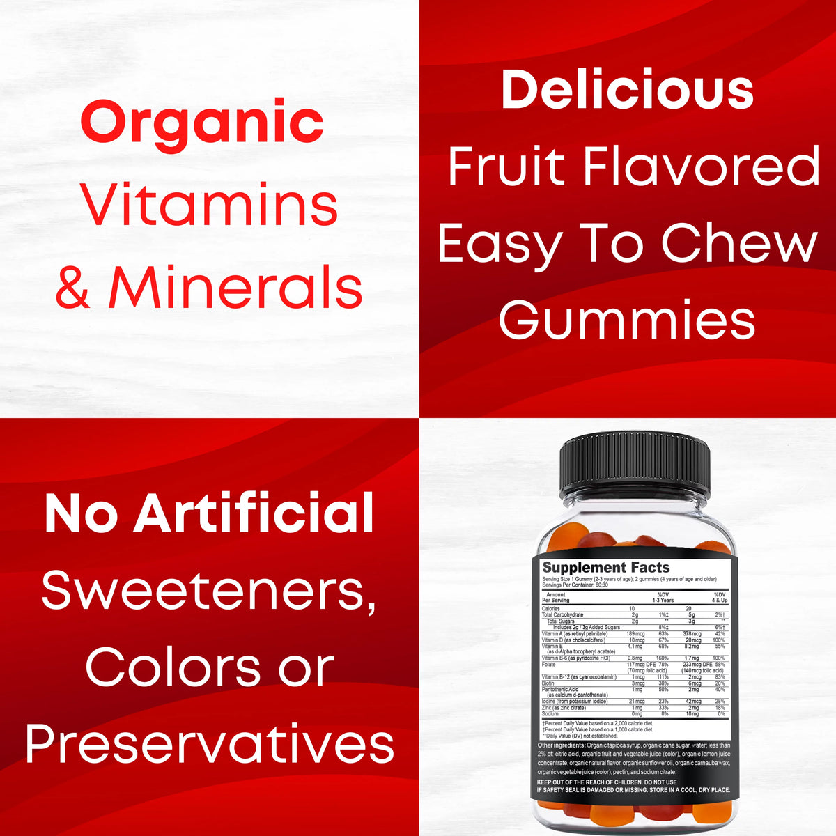 Organic Kids Multivitamin Gummies, 60 Count Q8965