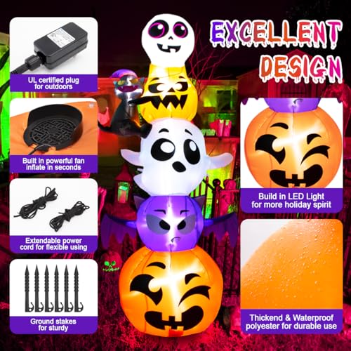 8FT Halloween Inflatable Decorations with Built-in LED Light K850884